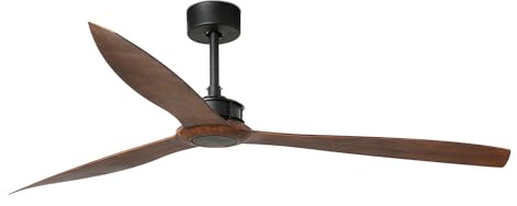 Faro Barcelona 33430 - JUST FAN Ventilateur de plafond noir mat/bois 178cm