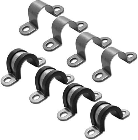 Rohrschelle Edelstahl 25 mm Bügelschelle Doppellasche U Schelle Rohr Halterung (10er Set ohne Gummieinlage)