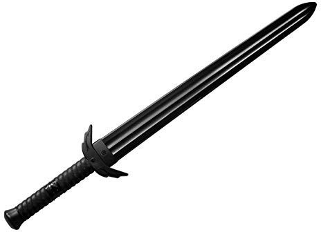 Martial Arts Black Polypropylene Plastic European Sparring Medieval Training Sword - V2
