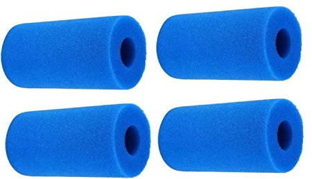 Zerotwo Pool-Filterschaum Filterkartuschen Kartuschen Für Intex-Typ A Pool Filter Schaum Schwamm Filteranlagenzubehör Wiederverwendbarer und Waschbar (4Pcs (20 * 10CM), Blau)