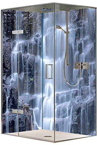 Original FLYERANDPRINT - SHOWER-PLATE, Alu-Dipond, OHNE FUGEN, Fliesenersatz, Duschrückwand, Wunschmaß, Dusche, Bad, Wandverkleidung, Wandverkleidung, DW-17-35 (Set mit 2 Platten, 100 x 200 cm)