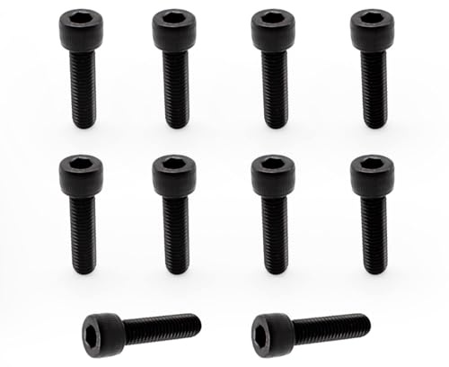 TIANLIN 10 Stück M8 Sechskantschrauben, M8 x 30 mm Innensechskantschrauben aus schwarzem Kohlenstoffstahl, für industrielle Anwendungen, rostbeständig und langlebig