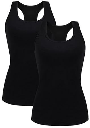 beautyin Women Tank Top with Shelf Bra Racerback Yoga Workout Tops Undershirt