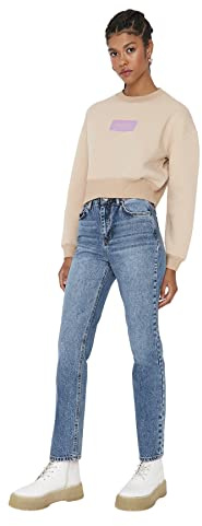 Trendyol Bootcut & Jeans Svasati, Blu, 66 Donna