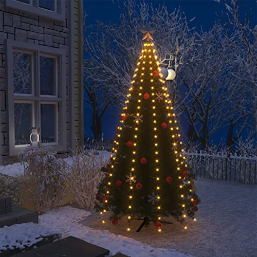 Tidyard Weihnachtsbaum Lichternet, Weihnachtsbaumbeleuchtung, Weihnachtskegelbaum Lichterbaum Innen Außen Weihnachtsdeko Beleuchtung Lichterkette mit 250 LEDs Warmweiß 250 cm