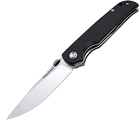 Harnds Vanguard Klappmesser Kompaktes EDC mit D2-Stahlklinge Taschenmesser G10-Griff mit Thumb Stub Liner Lock und umkehrbarem Zwei-Positionen-Taschenclip