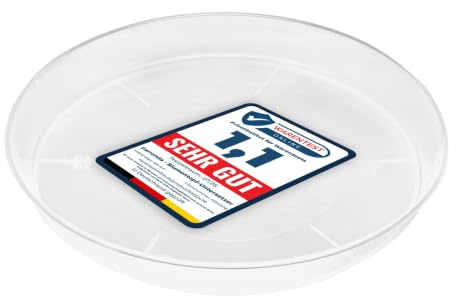 Garronda Sottovaso per Piante Rotondi in Plastica da Esterno e da Interno per Fiori e Giardini GD-0026 (1 Pezzo - Trasparente, ⌀ 14 cm H 2,2 cm)