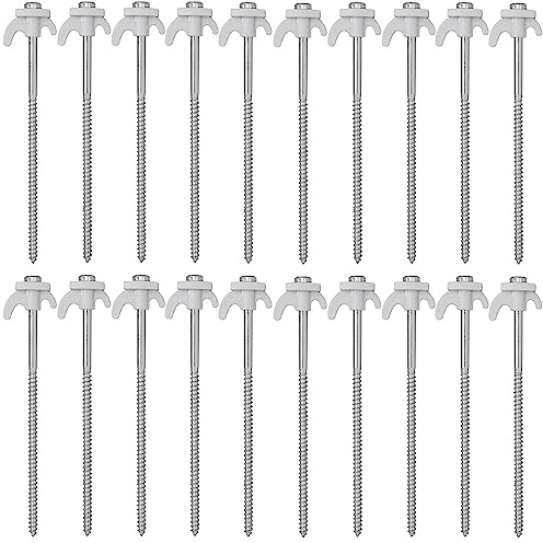 Preiswert&Gut 20x Heringe Zelt 20 cm lang Schraubheringe Camping als Zeltzubeh?r Erdn?Gel zum Schrauben ca. Ø 7 mm als Campingzubeh?r mit Kunststoff Haken
