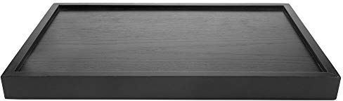 Bandeja para servir, bandeja grande para servicio de alimentos, bandeja rectangular, vajilla antideslizante y bandeja de servir de bar con asa para servir bebidas, aperitivos, té o café, 45 x 27 cm