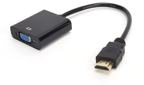 Cable Convertidor de a VGA Portátil con de 3,5 Mm, Interfaz Multimedia Mini HD a Adaptador VGA Cable Convertidor Compatible con Computadora, Computadora de Escritorio (Negro)