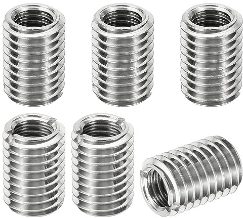 PATIKIL Gewinde Adapter Hülse M14x2 auf M10x1,5, 20mm, 6 Stück | Reduziere Mutter,Außengewinde zu Innengewinde, Reparatur Einsatz Schraube Reduzierstück Verbindungselement