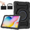 ROISKIN Samsung Galaxy Tab S6 Lite Hülle 10,4 Zoll: Robuste S6 Lite 2020/2022/2024 Hülle für SM-P610/ P615/ P613/ P619 mit Stifthalterung & 360 drehbarem Ständer & Schultergurt, Schwarz