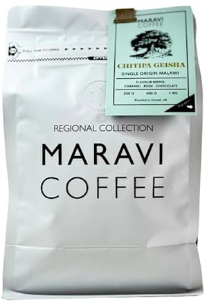 Maravi Speciality Malawi Chitipa Geisha Coffee - Medium Roast Cafetière Grind - Caramel, Rose & Chocolate Notes - 1 kg
