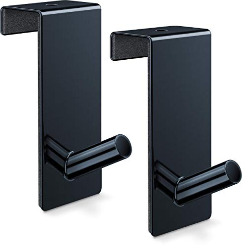 RELIBO® Flipchart Door Hook, Space-Saving & Mobile Alternative to Flipchart Stand, Intelligent Solution for Hanging Flipchart Paper, Black Painted Steel (2x)