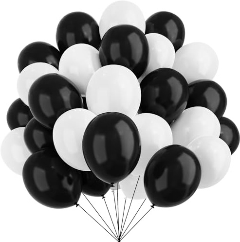 Schwarze und weiße Luftballons, 67 Stück, 30,5 cm, weiß-schwarze, verdickte Latexballons für Geburtstag, Jahrestag, Hochzeit, Abschlussfeier, Party-Dekoration .