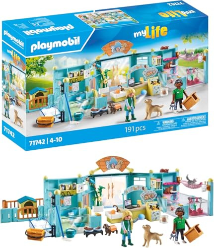PLAYMOBIL | My Life | Hotel per Animali Set di Figurine Animali | Giocattolo per Bambini dai 4 anni | 71742, Hotel per animali