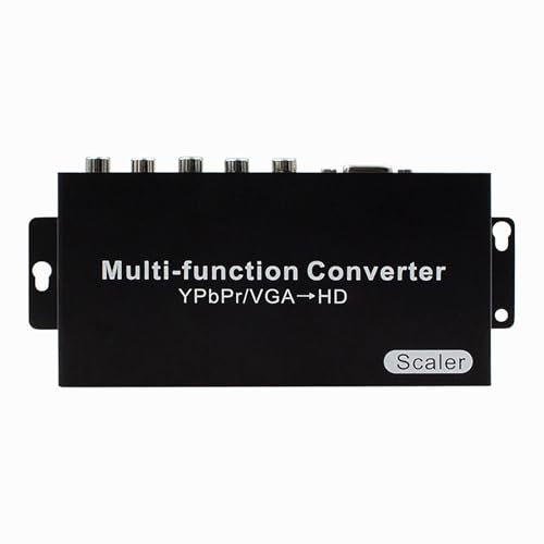 Uitndvyte Convertisseur de port péritel vers HDTV YPbPr/VGA facile à utiliser avec double option d'entrée, adaptateur de conversion portable, noir