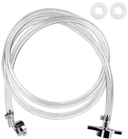 CPROSP Tubo per Birra 5/8 7mm, 1m Tubo per Travaso Birra con Guarnizioni e Dadi ad Alette per Birra, per Riduttore di Pressione CO2 e Produzione di Birra
