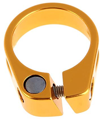 Janmobrian Sattelklemme,Sattelkloben 31,8 mm Aluminiumrohr MTB-Fahrrad-Sattel Sattelklemme Fit for 27.2mm Sattelstütze Radfahren Teile(Gold)