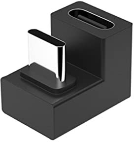 YUNNIAN Adaptador convertidor USB 3.1 tipo C macho a hembra en ángulo en forma de U para smartphone y portátil