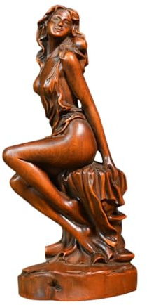 MAGICLULU Garden Ornaments Wooden Goddess Statue Home Decor Desktop Decor Figurine Ornament Lady