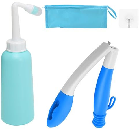 Toilet Aids Tools, Folding Toilet Aid Bidet Sprayer Bottle Long Comfort Butt Wiper for Pregnant Elderly, Toilet Aids Set for Wiping for Home Travel