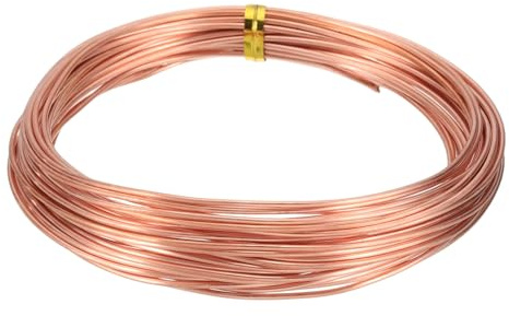 sourcing map 99.9% Solid Bare Copper Wire, Soft Pure Copper Crafting Wire 30 Feet 16 Gauge (1.2mm) for Crafts Jewelry Making Electroculture Gardening (9m)