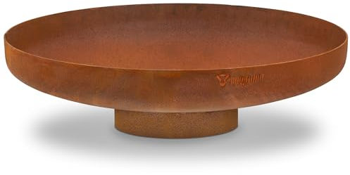 BBQ-Toro Brasero de 80 cm de diámetro | aspecto oxidado | brasero exterior con pata | cesta de fuego para el jardín, cuenco de fuego para jardín, cuenco de fuego