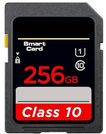 Tarjeta de Memoria SD de 256 GB - Tarjeta Flash rápida for cámaras Digitales y videocámaras DV - Rendimiento de Clase 10