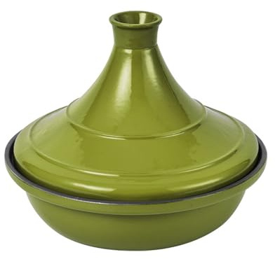 HAJHI Emailliert Gusseisen Tajine Topf Zum Köcheln Eintöpfe Aufläufe Tagine Marokko Mit Konischem Deckel Wasserlos für Gasherde Kochfelder(24cm,Blau)