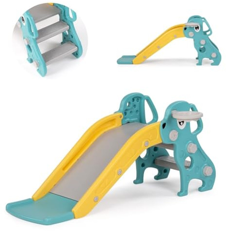 Chipolino Scivolo Bambini Cucciolo 116cm Lunghezza Scivolo Palla canestro 1 Anno, colorazione:Verde