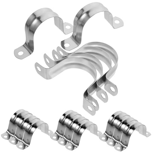 AUTSUPPL 100 pezzi Morsetti in Acciaio Inossidabile U per Tubo Fascette Metalliche Resistenti per Fissaggio e Tubi in Clip Tubolari Leggere e per Impianti Idraulici