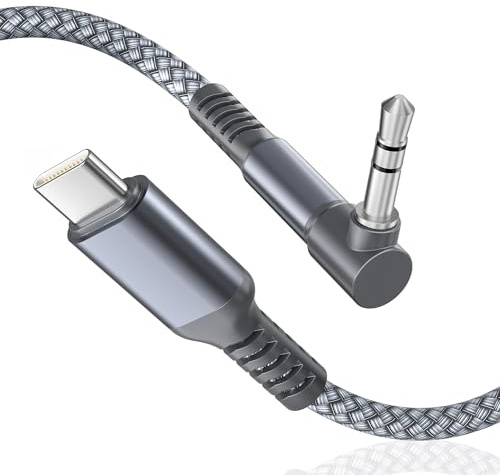 Basesailor für iPhone 17 Aux Kabel 1.2M,USB C auf 3,5 mm mit 90 Grad Winkel | Typ C auf Audio Klinke Adapter kabel für Auto,Apple 17e 16 16e 15 Pro Max Plus,Samsung Galaxy S26 S25 S24 S23 S22,A56 A55 A54