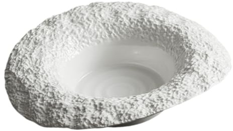 DIYEAH Assiette Creuse Forme Chapeau 10 Pouces En Céramique Texture Roche Plaque à Pâtes Assiette à Salade Profonde Usage Domestique Et Restauration