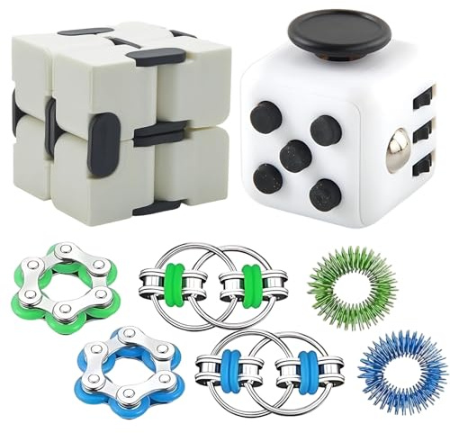 8 Stück Fidget Toys, Anti Stress Würfel Set mit Fidget Cubes, Infinity Cube Design , Ideal zur Konzentration und Entspannung