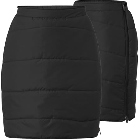Thermorock Damen Padded Skirt Warmer Kunstfaserrock Stepprock Isolierend & Atmungsaktiv Wanderrock mit Elastischem Bund & Seitlichem Reißverschluss Winterrock Wasserabweisender Outdoor Rock