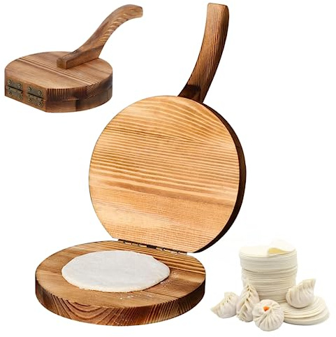 Holz-Tortilla-Presse-Hersteller, manuelles Knödel-Teig-Presswerkzeug, Roti-Chapati-Maker für Zuhause, Küche, Restaurant, rund
