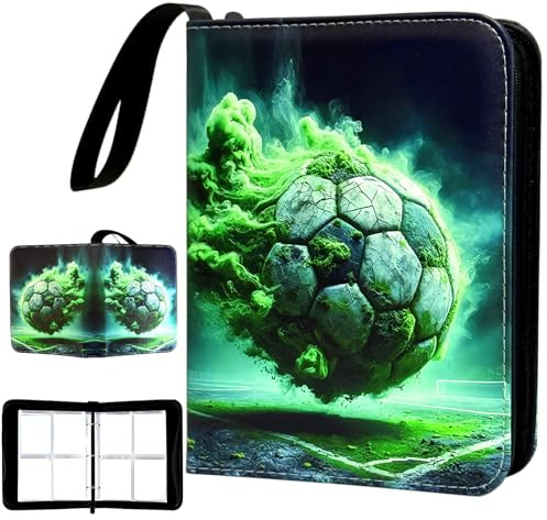 Nymora Sammelkarten Album für Fußballkarten, Sammelalbum Fußball Karten mit 50 Seiten & 800 Taschen, Fussball Karten Sammelalbum, Karten Sammelmappe kompatibel mit Allen Kartenarten