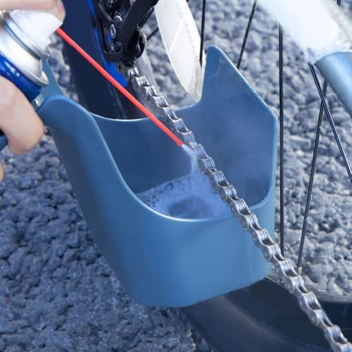 Appareil de nettoyage de chaîne de moto avec rebord anti-éclaboussures - Récipient de stockage d'huile ABS pour motos, vélos électriques - Kit d'entretien de chaîne réutilisable