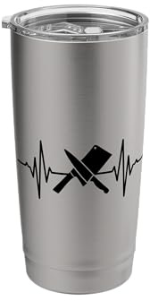 Cleaver and Knife Heartbeat Steak Lover Butcher Stainless Steel Insulated Tumbler