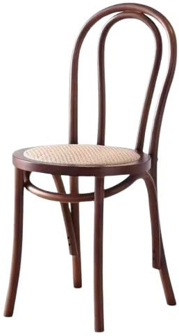 KIBONCY MBrand Vintage Bugholz Essstuhl, Massiv Holz Retro Rattan Geflochtenen Stuhl, Französischer Bistro Stuhl für Küche, Café, Wohnzimmer(C)