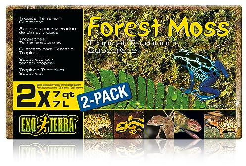 Exo Terra Forest Moss, 100% natürliches Moos, Waldmoos, tropisches Terrariensubstrat, 7L, 2er Pack