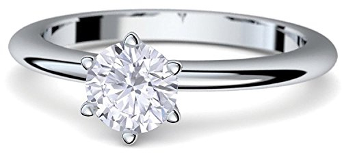 Verlobungsringe Weißgold Ring 585 von AMOONIC ***mit Zirkonia***+ inkl. Luxusetui + Solitär Ringe Zirkonia wie Diamantring Diamant- 585 Verlobungsringe Weißgold - Precious AM195WG585ZIFA58