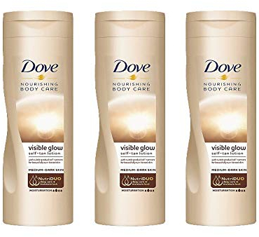 Dove Summer Glow – crema per il corpo per pelli da normali a scure, 3 pz., 250 ml