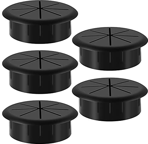 HYCC Lot de 5 Passe-câbles Flexibles en Plastique Noir Ø 60 mm