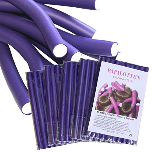 50 Papilotten Ø16 x 240mm Haar Lockenwickler Flex Wickler Papilottenwickler Friseurbedarf Locken