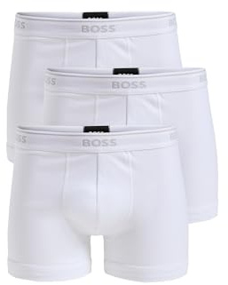 Hugo Boss Herr 3-pack bomullsboxershorts, Ny ljus vit, L