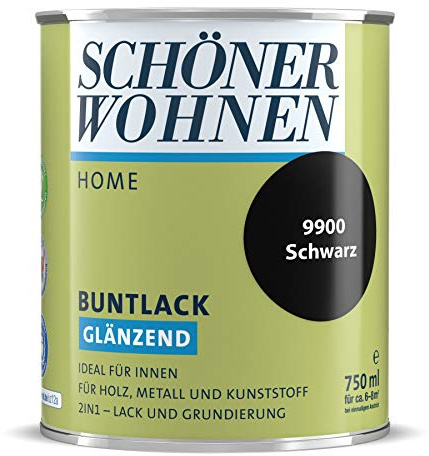 Schöner Wohnen DurAcryl Buntlack Schwarz 750 ml 9900 Glänzend