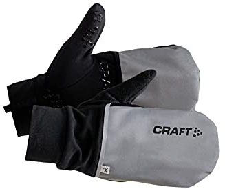 Craft Hybrid Weather Laufhandschuhe, warm, Unisex, Erwachsene, Silber/Schwarz, FR: S (Größe Hersteller: 08 S)