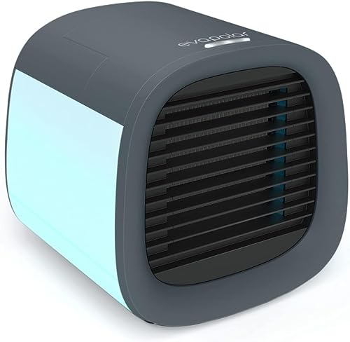 Evapolar evaCHILL Personal Portable Air Cooler and Humidifier, Desktop Cooling Fan, for Home and Office, with USB Connectivity and Built-in LED Light, Urban Grey, small